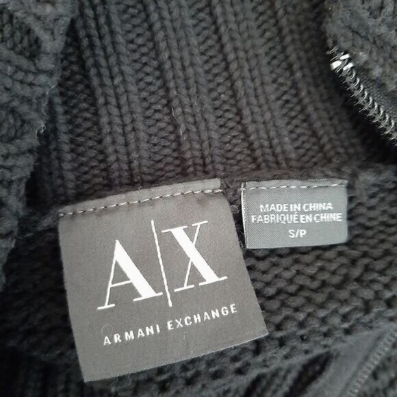 ARMANI EXCHANGE 100% Cotton Side Zip Sweater Textured Knit Sz S - Picture 10 of 11